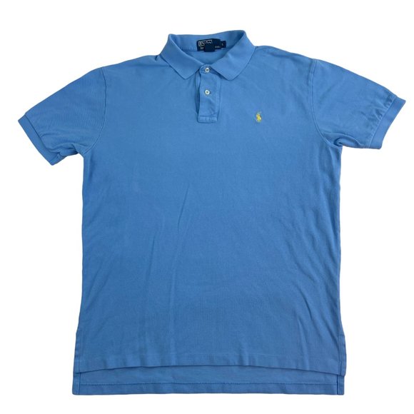 Polo Ralph Lauren Mens Polo Light Blue Yellow PONY logo Xtra Large NEW Golf - Picture 1 of 2